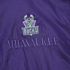 Mitchell & Ness - Milwaukee Bucks Unisex Hardwood Classics Team OG 3.0 Anorak Half-Zip Windbreaker Jacket - Purple