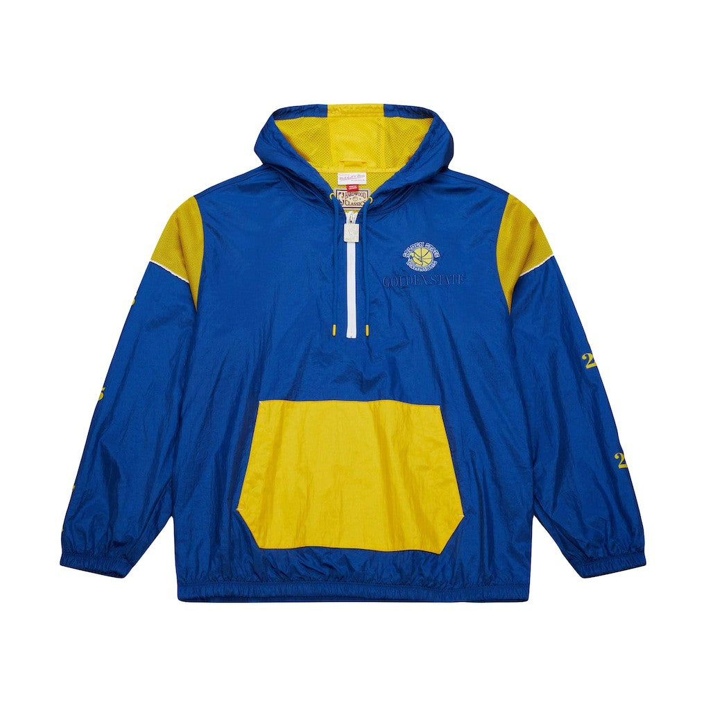 Mitchell & Ness - Golden State Warriors Unisex Hardwood Classics Team OG 3.0 Anorak Half-Zip Windbreaker Jacket - Royal