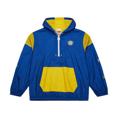Mitchell & Ness - Golden State Warriors Unisex Hardwood Classics Team OG 3.0 Anorak Half-Zip Windbreaker Jacket - Royal