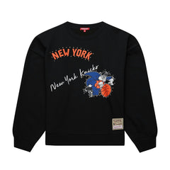 Mitchell & Ness - New York Knicks Women's Hardwood Classics Home Team Pullover Sweatshirt - Black