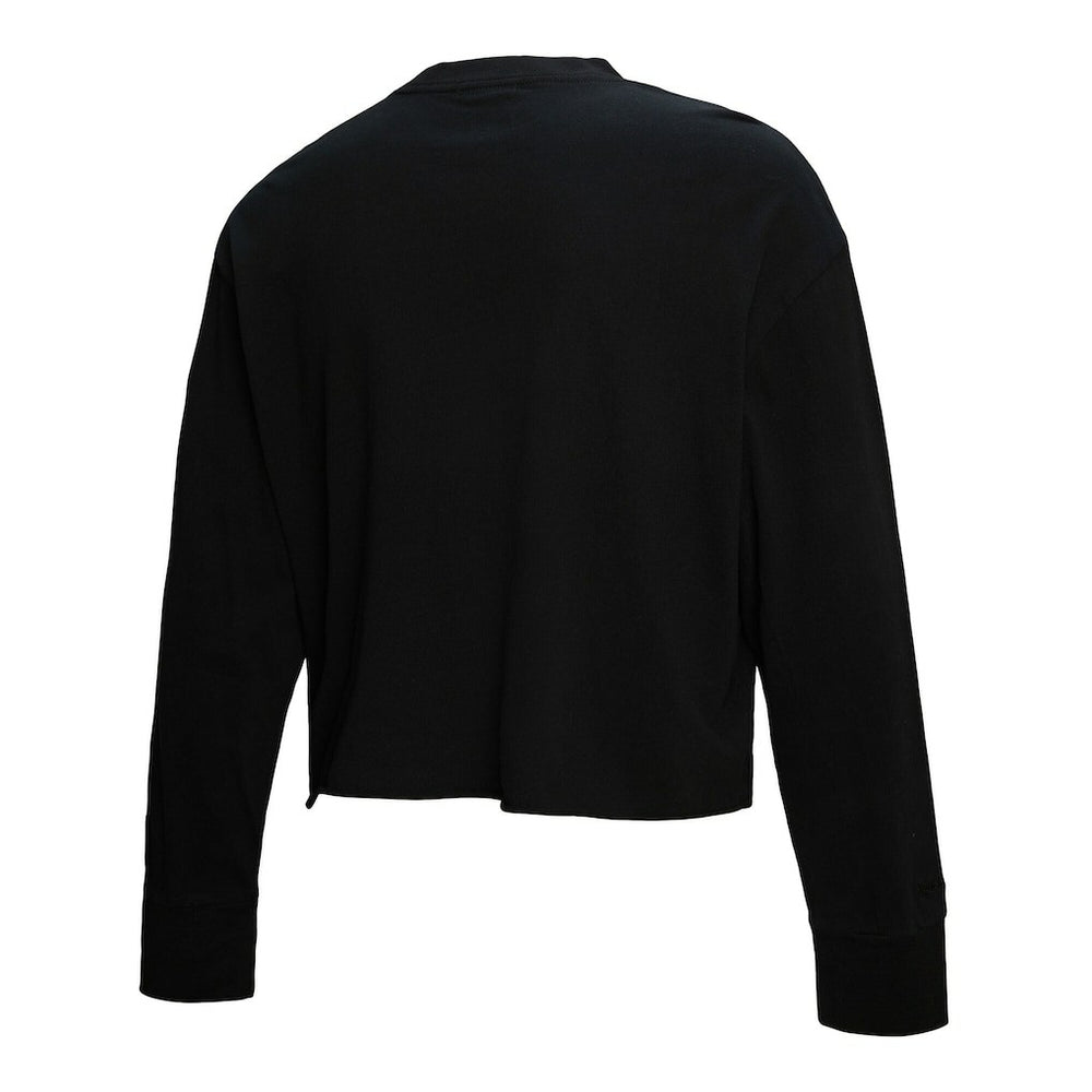 Mitchell & Ness - Philadelphia 76ers Women's Hardwood Classics Studded Boxy Cropped Long Sleeve T-Shirt - Black