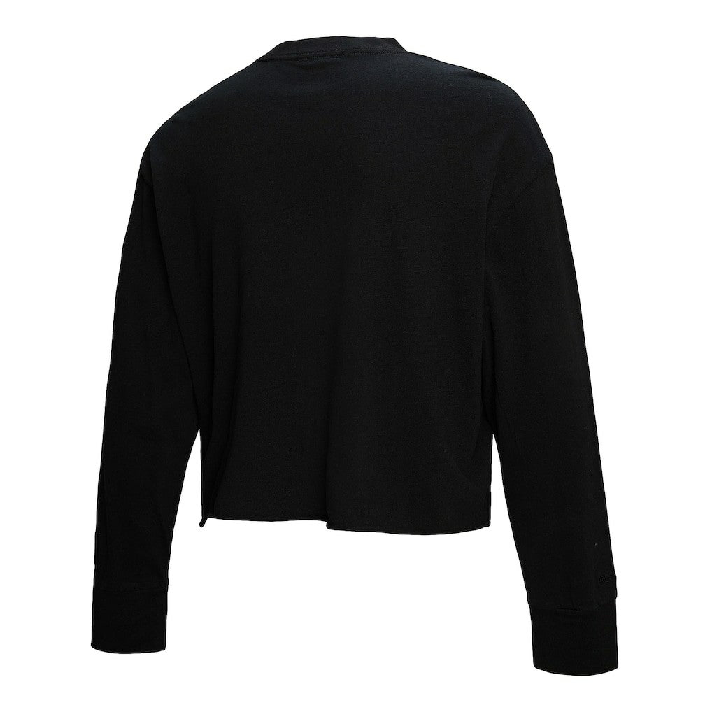 Mitchell & Ness - New York Knicks Women's Hardwood Classics Studded Boxy Cropped Long Sleeve T-Shirt - Black