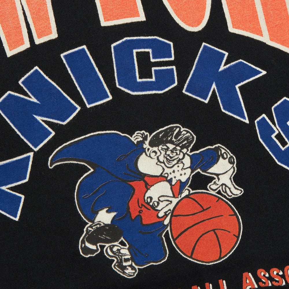 Mitchell & Ness - New York Knicks Women's Hardwood Classics Studded Boxy Cropped Long Sleeve T-Shirt - Black