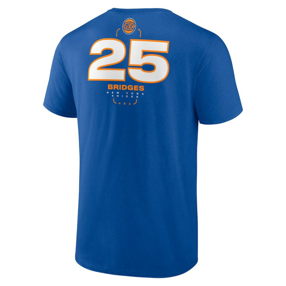NBA - Mikal Bridges New York Knicks Behind The Back Name & Number T-Shirt - Blue