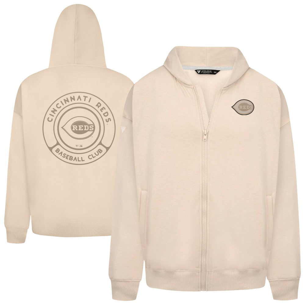 Cincinnati Reds Levelwear Uphill Oversized Full-Zip Hoodie Lifestyle