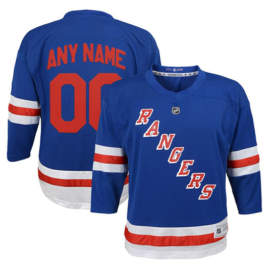 New York Rangers Youth Replica Custom Jersey - Blue | NHL Jerseys