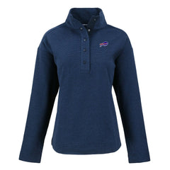 Buffalo Bills Cutter & Buck Women's Hunts Point Eco Half-Snap Sweatshirt Navy - NFL