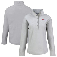 Buffalo Bills Cutter & Buck Women's Hunts Point Eco Half-Snap Sweatshirt Gray - NFL