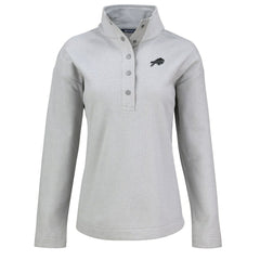 Buffalo Bills Cutter & Buck Women's Hunts Point Eco Half-Snap Sweatshirt Gray - NFL