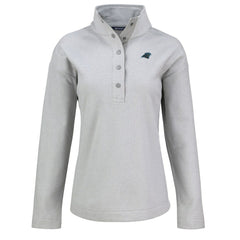 Carolina Panthers Cutter & Buck Women's Hunts Point Eco Half-Snap Sweatshirt Gray - NFL