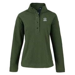 Green Bay Packers Cutter & Buck Women's Hunts Point Eco Half-Snap Sweatshirt Green - NFL