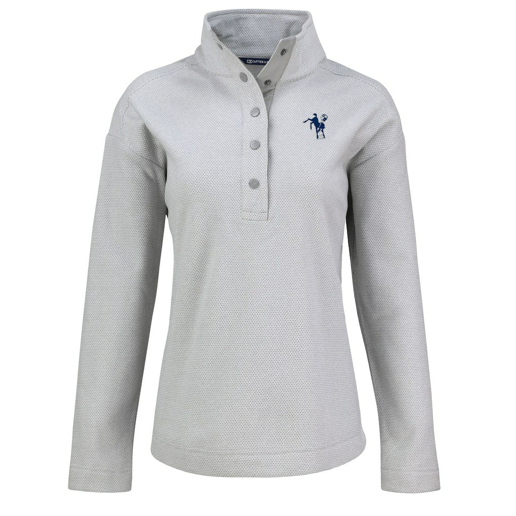 Indianapolis Colts Cutter & Buck Women's Hunts Point Eco Half-Snap Sweatshirt Gray - NFL