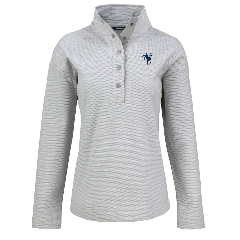 Indianapolis Colts Cutter & Buck Women's Hunts Point Eco Half-Snap Sweatshirt Gray - NFL