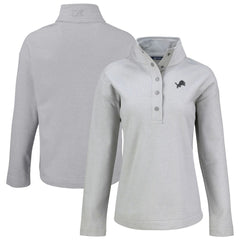Detroit Lions Cutter & Buck Women's Hunts Point Eco Half-Snap Sweatshirt Gray - NFL