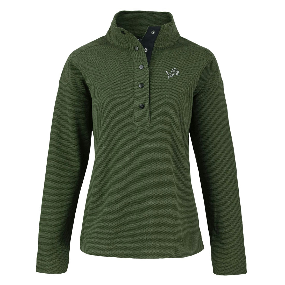 Detroit Lions Cutter & Buck Women's Hunts Point Eco Half-Snap Sweatshirt Green - NFL