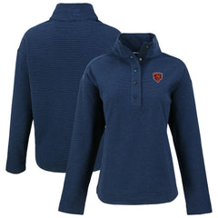 Chicago Bears Cutter & Buck Women's Hunts Point Eco Half-Snap Sweatshirt Navy - NFL