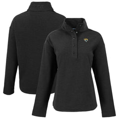 Jacksonville Jaguars Cutter & Buck Women's Hunts Point Eco Half-Snap Sweatshirt Black - NFL