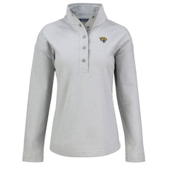 Jacksonville Jaguars Cutter & Buck Women's Hunts Point Eco Half-Snap Sweatshirt Gray - NFL