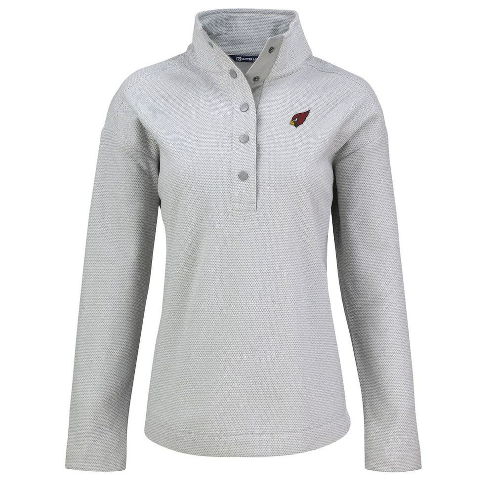 Arizona Cardinals Cutter & Buck Women's Hunts Point Eco Half-Snap Sweatshirt Gray - NFL