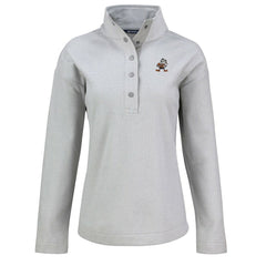 Cleveland Browns Cutter & Buck Women's Hunts Point Eco Half-Snap Sweatshirt Gray - NFL