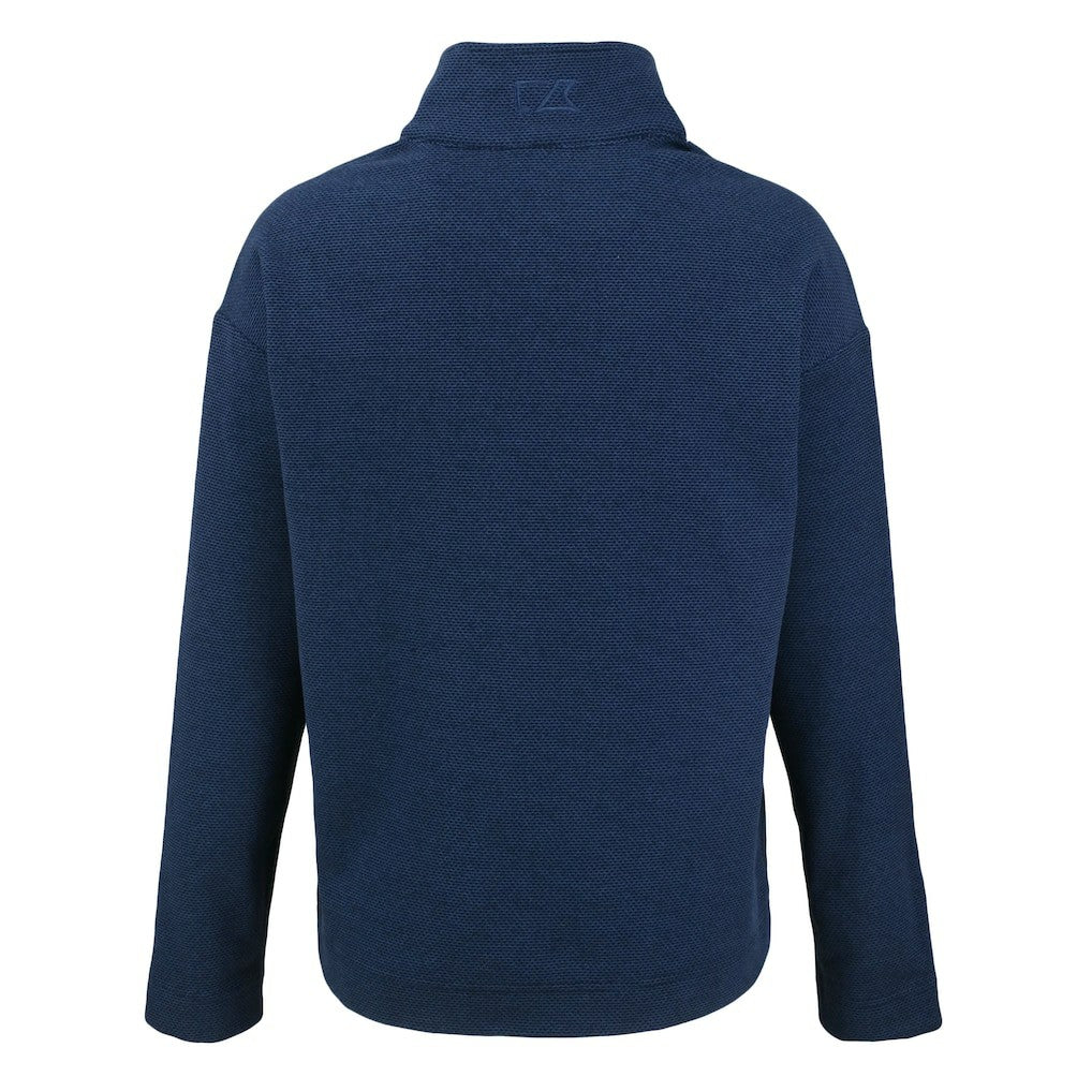 Denver Broncos Cutter & Buck Women's Hunts Point Eco Half-Snap Sweatshirt Navy - NFL