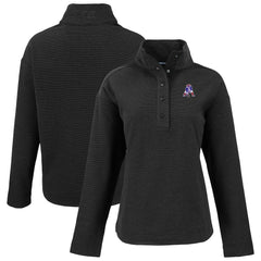 New England Patriots Cutter & Buck Women's Hunts Point Eco Half-Snap Sweatshirt Black - NFL