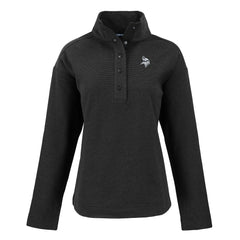 Minnesota Vikings Cutter & Buck Women's Hunts Point Eco Half-Snap Sweatshirt Black - NFL