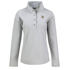 Minnesota Vikings Cutter & Buck Women's Hunts Point Eco Half-Snap Sweatshirt Gray - NFL
