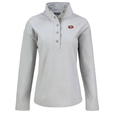 San Francisco 49ers Cutter & Buck Women's Hunts Point Eco Half-Snap Sweatshirt Gray - NFL