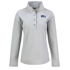 Seattle Seahawks Cutter & Buck Women's Hunts Point Eco Half-Snap Sweatshirt Gray - NFL
