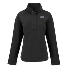 Seattle Seahawks Cutter & Buck Women's Hunts Point Eco Half-Snap Sweatshirt Black - NFL
