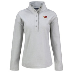 Washington Commanders Cutter & Buck Women's Hunts Point Eco Half-Snap Sweatshirt Gray - NFL