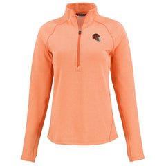 Cincinnati Bengals Cutter & Buck Women's Peshastin Eco Fleece Recycled Tri-Blend Raglan Half-Zip Jacket Heather Orange - NFL