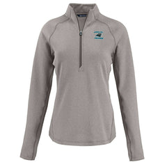Carolina Panthers Cutter & Buck Women's Peshastin Eco Fleece Recycled Tri-Blend Raglan Half-Zip Jacket Heather Gray - NFL