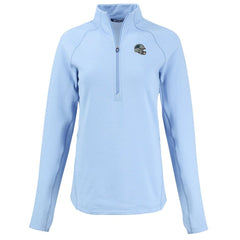 Carolina Panthers Cutter & Buck Women's Peshastin Eco Fleece Recycled Tri-Blend Raglan Half-Zip Jacket Heather Light Blue - NFL