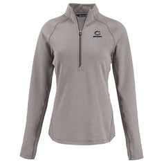 Chicago Bears Cutter & Buck Women's Americana Peshastin Eco Fleece Recycled Tri-Blend Raglan Half-Zip Jacket Heather Gray - NFL