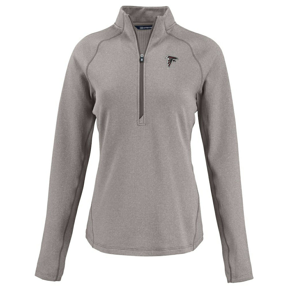 Atlanta Falcons Cutter & Buck Women's Peshastin Eco Fleece Recycled Tri-Blend Raglan Half-Zip Jacket Heather Gray - NFL
