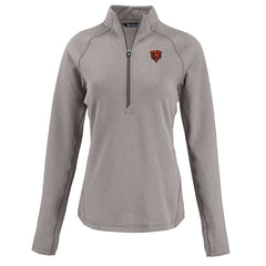 Chicago Bears Cutter & Buck Women's Peshastin Eco Fleece Recycled Tri-Blend Raglan Half-Zip Jacket Heather Gray - NFL