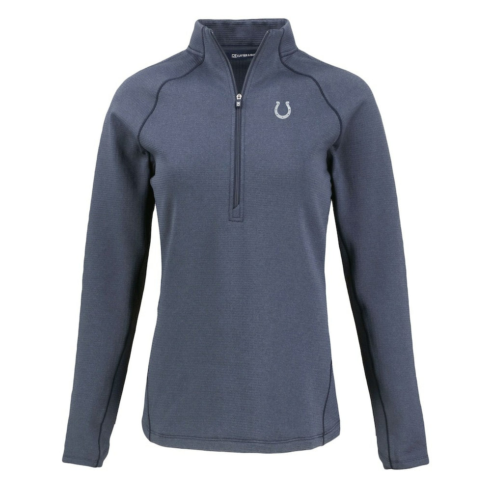 Indianapolis Colts Cutter & Buck Women's Peshastin Eco Fleece Recycled Tri-Blend Raglan Half-Zip Jacket Heather Navy - NFL