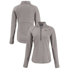 Denver Broncos Cutter & Buck Women's Peshastin Eco Fleece Recycled Tri-Blend Raglan Half-Zip Jacket Heather Gray - NFL