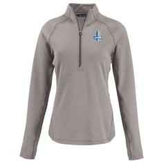 Detroit Lions Cutter & Buck Women's Peshastin Eco Fleece Recycled Tri-Blend Raglan Half-Zip Jacket Heather Gray - NFL