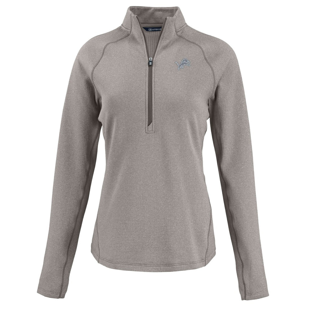 Detroit Lions Cutter & Buck Women's Peshastin Eco Fleece Recycled Tri-Blend Raglan Half-Zip Jacket Heather Gray - NFL