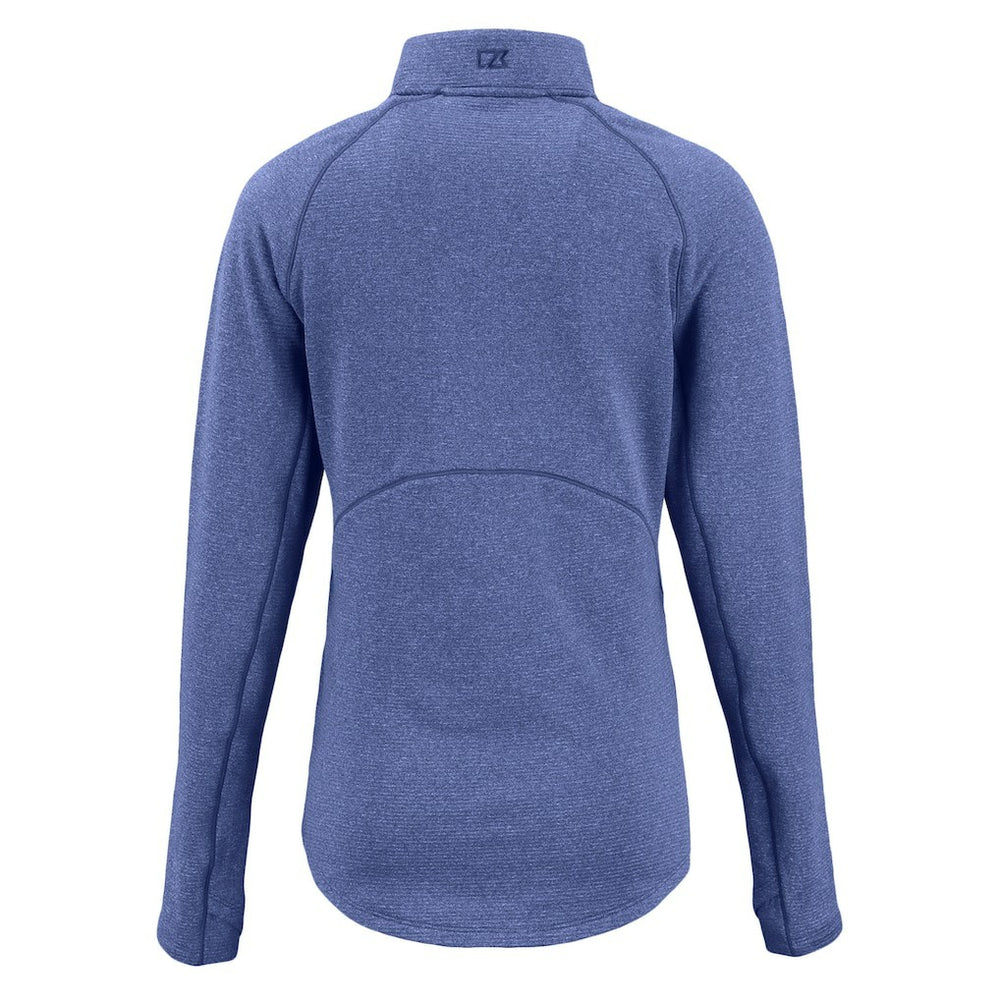 Denver Broncos Cutter & Buck Women's Peshastin Eco Fleece Recycled Tri-Blend Raglan Half-Zip Jacket Heather Royal - NFL
