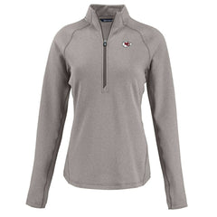 Kansas City Chiefs Cutter & Buck Women's Peshastin Eco Fleece Recycled Tri-Blend Raglan Half-Zip Jacket Heather Gray - NFL