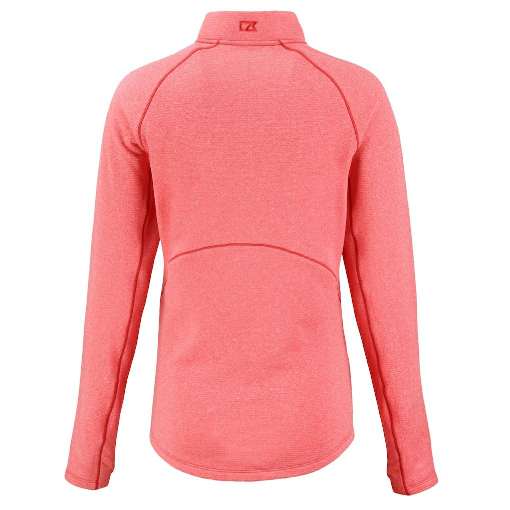 Kansas City Chiefs Cutter & Buck Women's Peshastin Eco Fleece Recycled Tri-Blend Raglan Half-Zip Jacket Heather Red - NFL