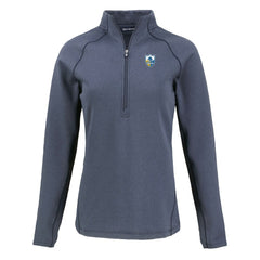 Los Angeles Chargers Cutter & Buck Women's Peshastin Eco Fleece Recycled Tri-Blend Raglan Half-Zip Jacket Heather Navy - NFL