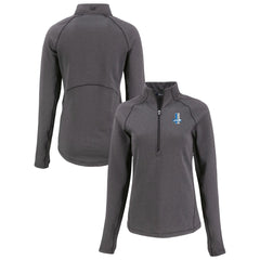 Detroit Lions Cutter & Buck Women's Peshastin Eco Fleece Recycled Tri-Blend Raglan Half-Zip Jacket Heather Black - NFL