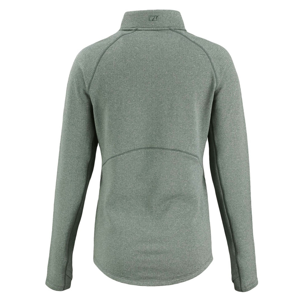 Green Bay Packers Cutter & Buck Women's Peshastin Eco Fleece Recycled Tri-Blend Raglan Half-Zip Jacket Heather Green - NFL