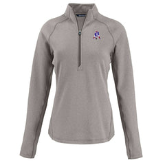 New England Patriots Cutter & Buck Women's Peshastin Eco Fleece Recycled Tri-Blend Raglan Half-Zip Jacket Heather Gray - NFL
