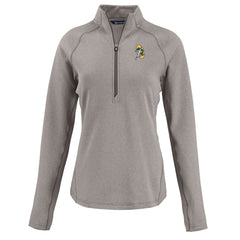 Green Bay Packers Cutter & Buck Women's Peshastin Eco Fleece Recycled Tri-Blend Raglan Half-Zip Jacket Heather Gray - NFL